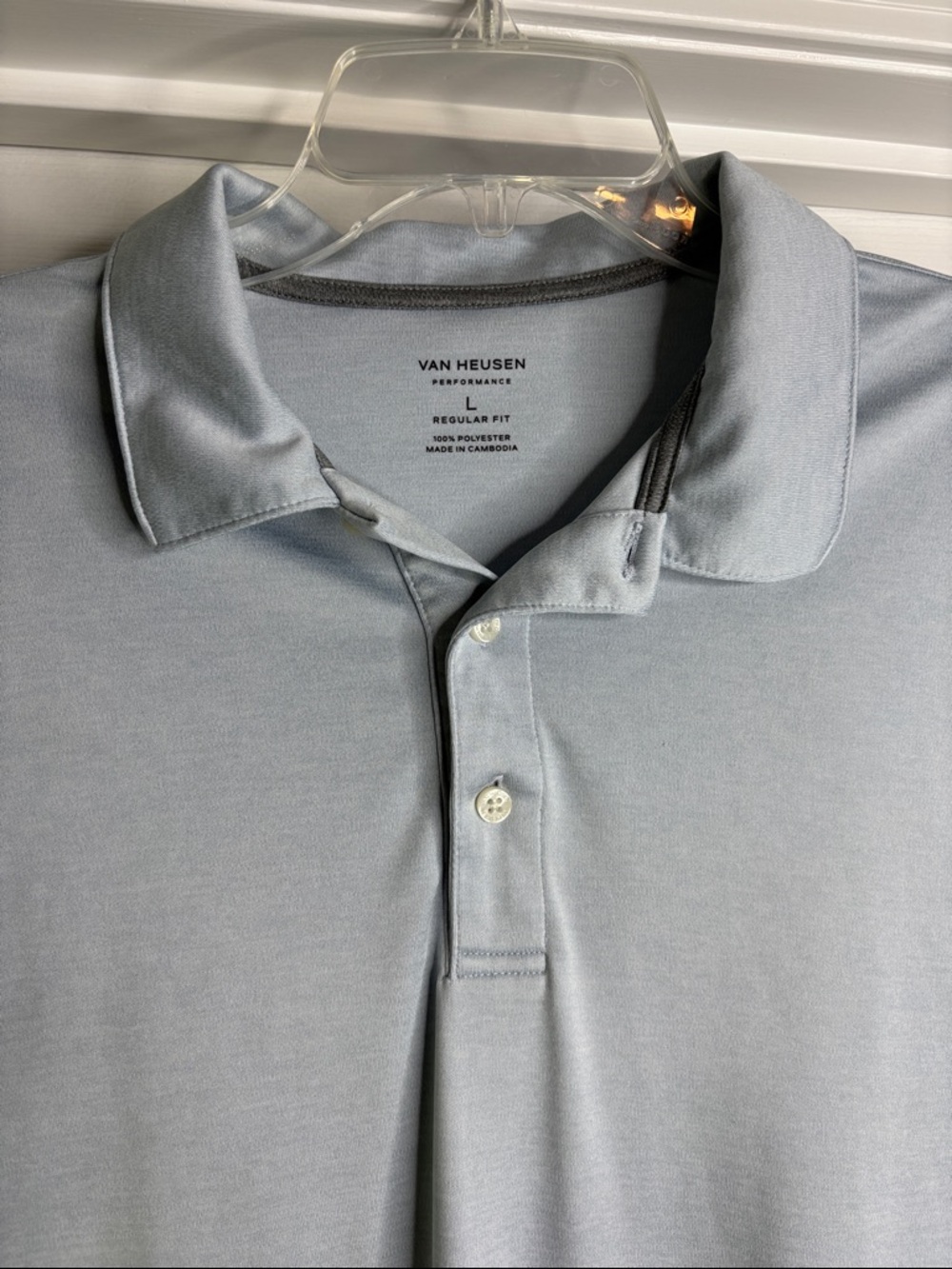 Van Heusen Men's Light Blue Performance Polo large